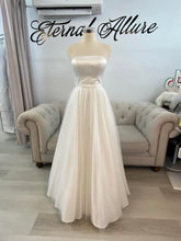 Load image into Gallery viewer, Sarah wedding dress, debutante dress with pockets ( removable adjustable straps,bow )
