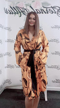 Load image into Gallery viewer, JEN dressing gown orange and black 3/4
