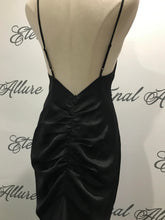 Load image into Gallery viewer, Mia satin blackless black dress
