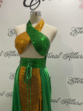 Load image into Gallery viewer, Cindy Green and gold dress
